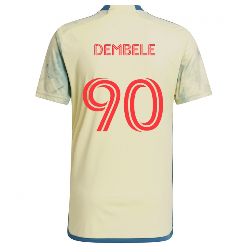 Kandiny Kinder Malick Dembele #90 Gelb Rot Blau Heimtrikot Trikot 2024/25 T-Shirt