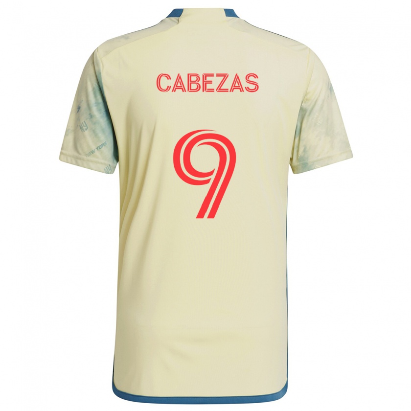 Kandiny Kinder Jorge Cabezas #9 Gelb Rot Blau Heimtrikot Trikot 2024/25 T-Shirt