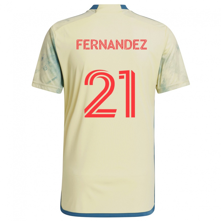 Kandiny Kinder Omir Fernandez #21 Gelb Rot Blau Heimtrikot Trikot 2024/25 T-Shirt