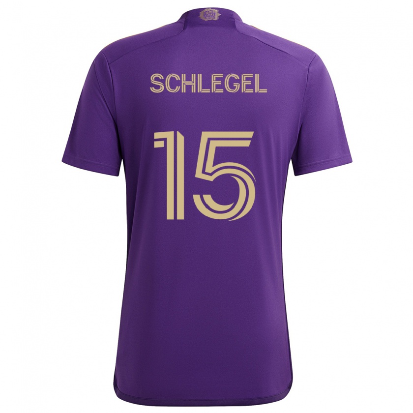 Kandiny Kinder Rodrigo Schlegel #15 Lila Gelb Heimtrikot Trikot 2024/25 T-Shirt