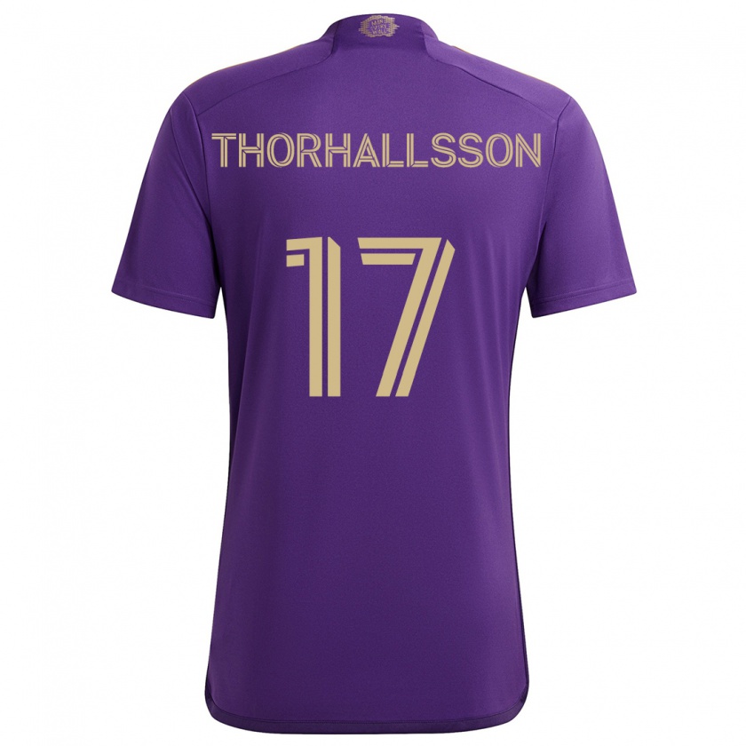 Kandiny Kinder Dagur Dan Thórhallsson #17 Lila Gelb Heimtrikot Trikot 2024/25 T-Shirt