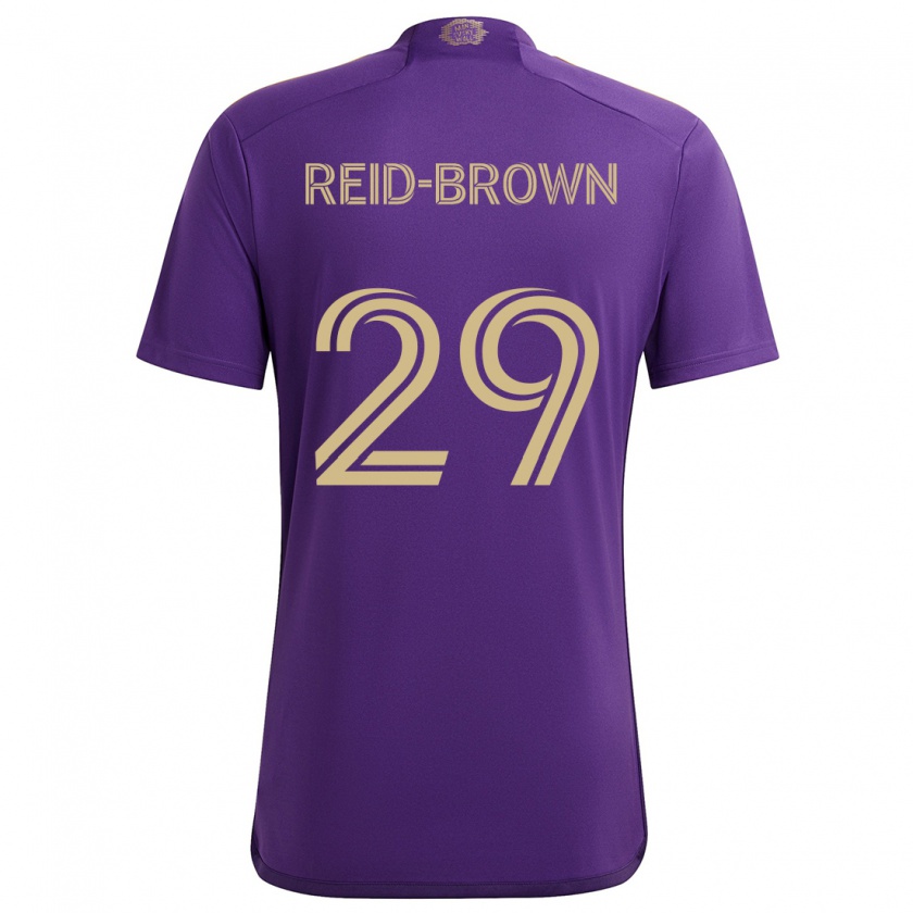 Kandiny Kinder Tahir Reid-Brown #29 Lila Gelb Heimtrikot Trikot 2024/25 T-Shirt