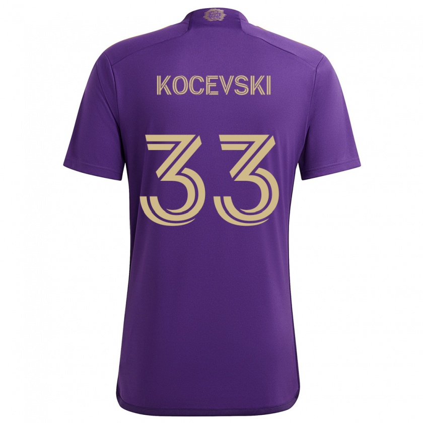 Kandiny Kinder Jeorgio Kocevski #33 Lila Gelb Heimtrikot Trikot 2024/25 T-Shirt