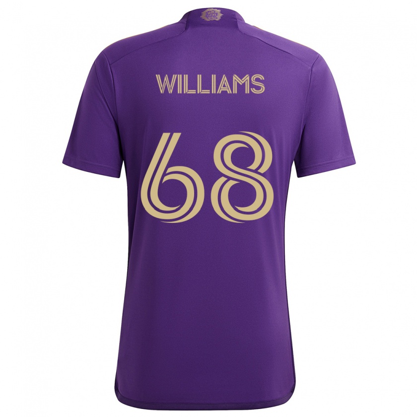 Kandiny Kinder Thomas Williams #68 Lila Gelb Heimtrikot Trikot 2024/25 T-Shirt