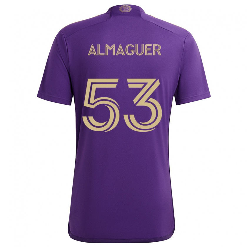 Kandiny Kinder Jorge Almaguer #53 Lila Gelb Heimtrikot Trikot 2024/25 T-Shirt