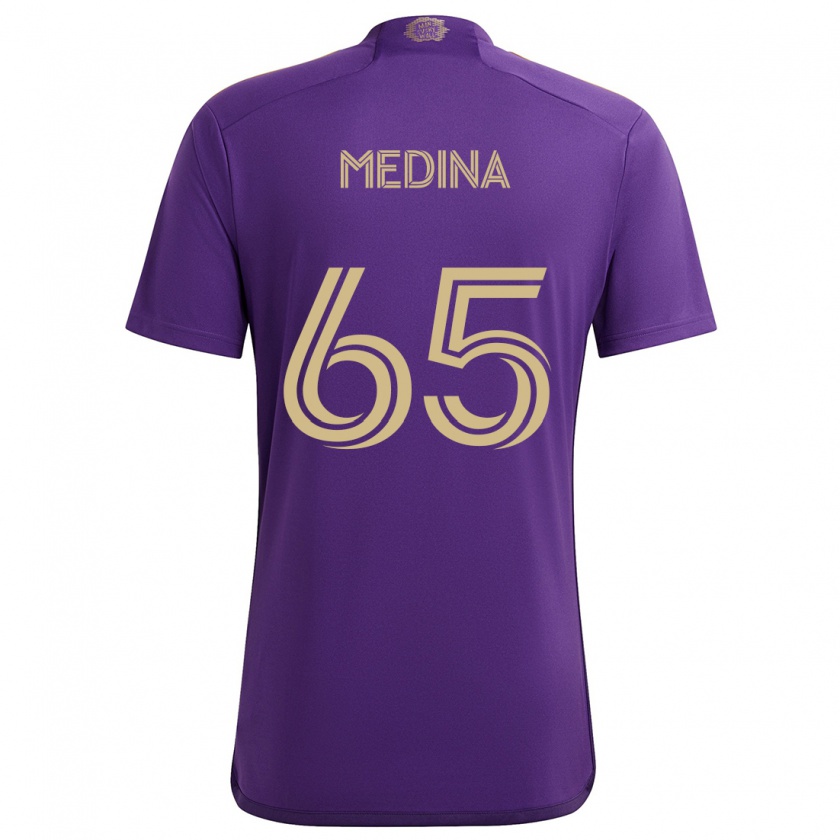 Kandiny Kinder Cristian Medina #65 Lila Gelb Heimtrikot Trikot 2024/25 T-Shirt