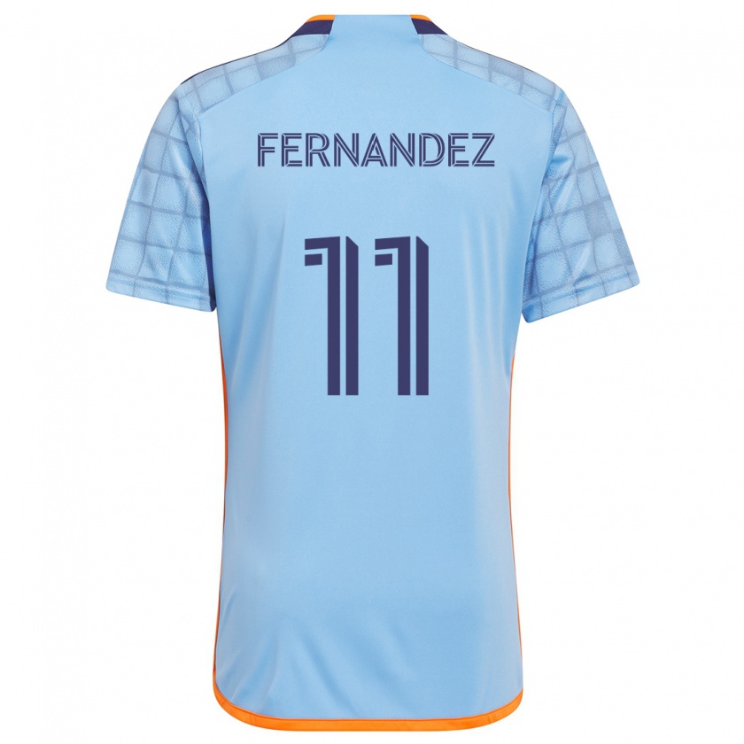 Kandiny Kinder Julián Fernández #11 Blau Orange Heimtrikot Trikot 2024/25 T-Shirt