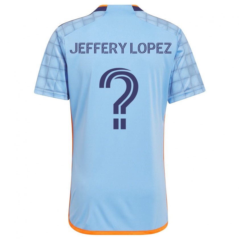 Kandiny Kinder Jeffery López #0 Blau Orange Heimtrikot Trikot 2024/25 T-Shirt