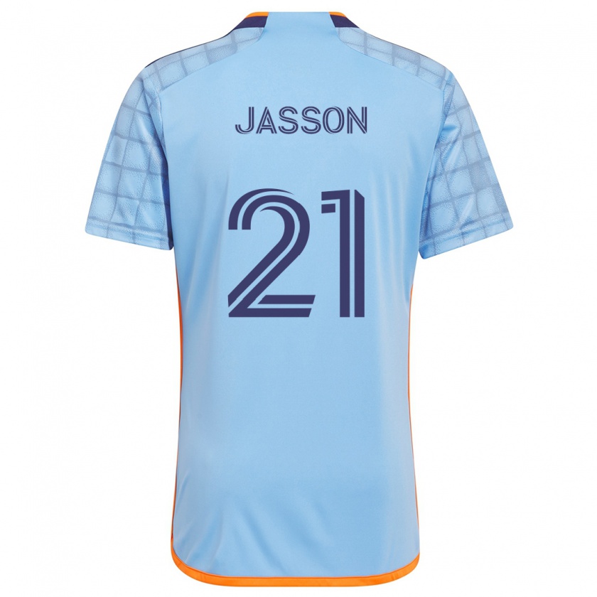 Kandiny Kinder Andres Jasson #21 Blau Orange Heimtrikot Trikot 2024/25 T-Shirt