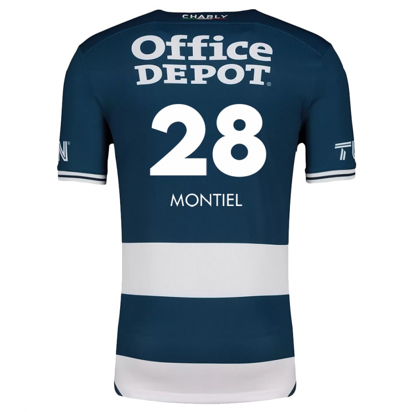 Kandiny Kinder Elías Montiel #28 Blau Weiss Heimtrikot Trikot 2024/25 T-Shirt