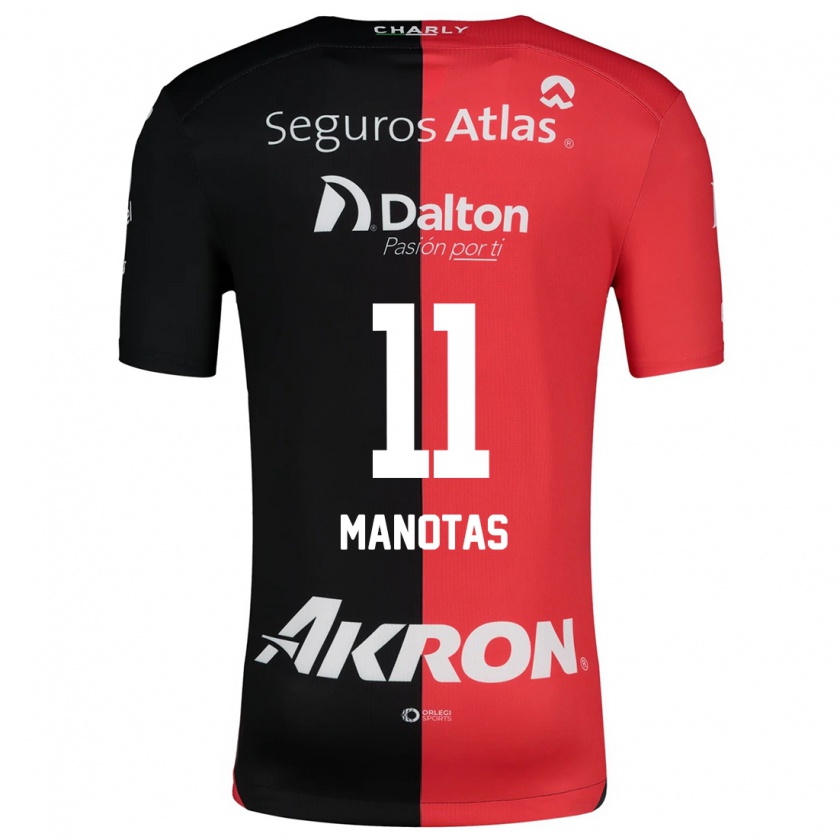 Kandiny Kinder Mauro Manotas #11 Rot Schwarz Heimtrikot Trikot 2024/25 T-Shirt