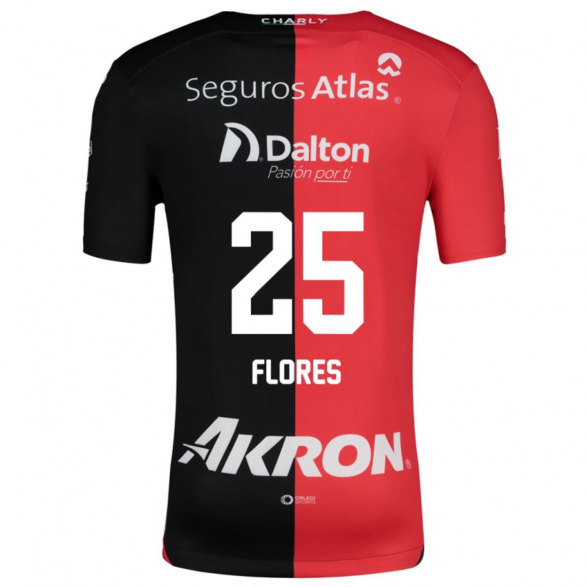 Kandiny Kinder Leonardo Flores #25 Rot Schwarz Heimtrikot Trikot 2024/25 T-Shirt