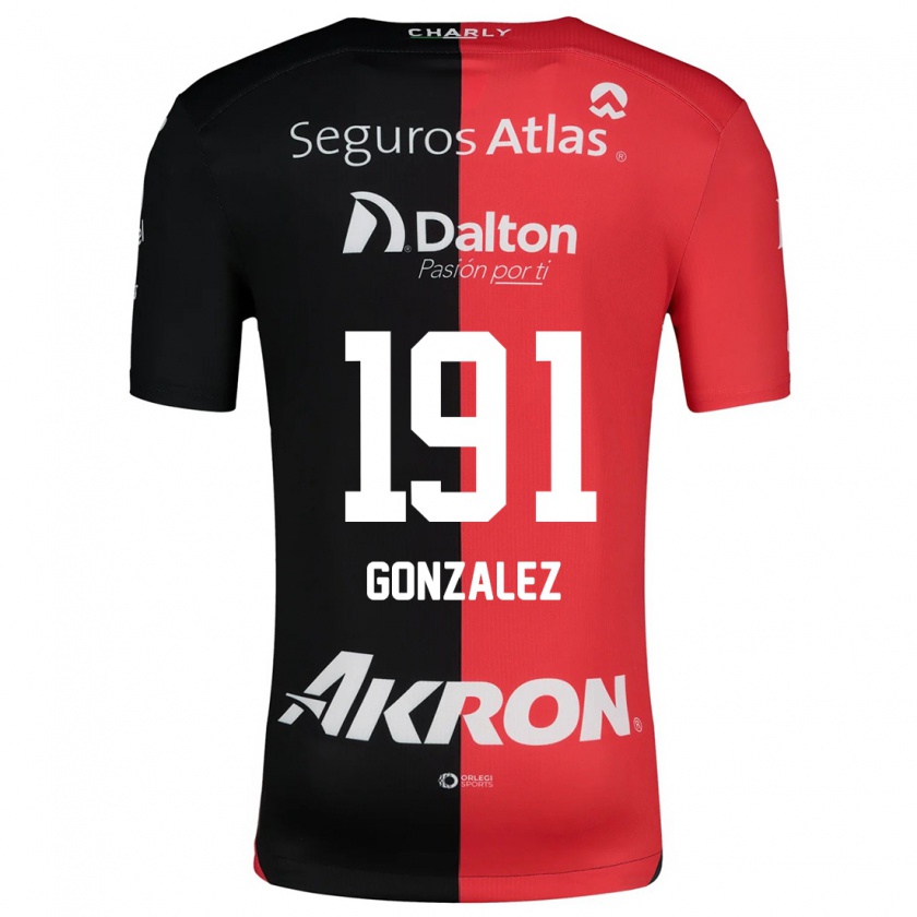 Kandiny Kinder Juan González #191 Rot Schwarz Heimtrikot Trikot 2024/25 T-Shirt