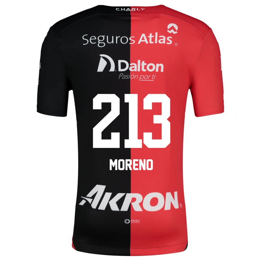 Kandiny Kinder Eduardo Moreno #213 Rot Schwarz Heimtrikot Trikot 2024/25 T-Shirt