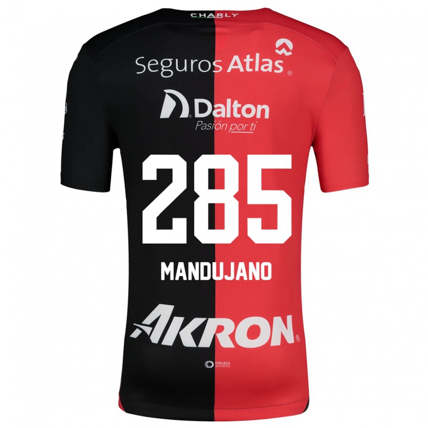 Kandiny Kinder Sebastián Mandujano #285 Rot Schwarz Heimtrikot Trikot 2024/25 T-Shirt