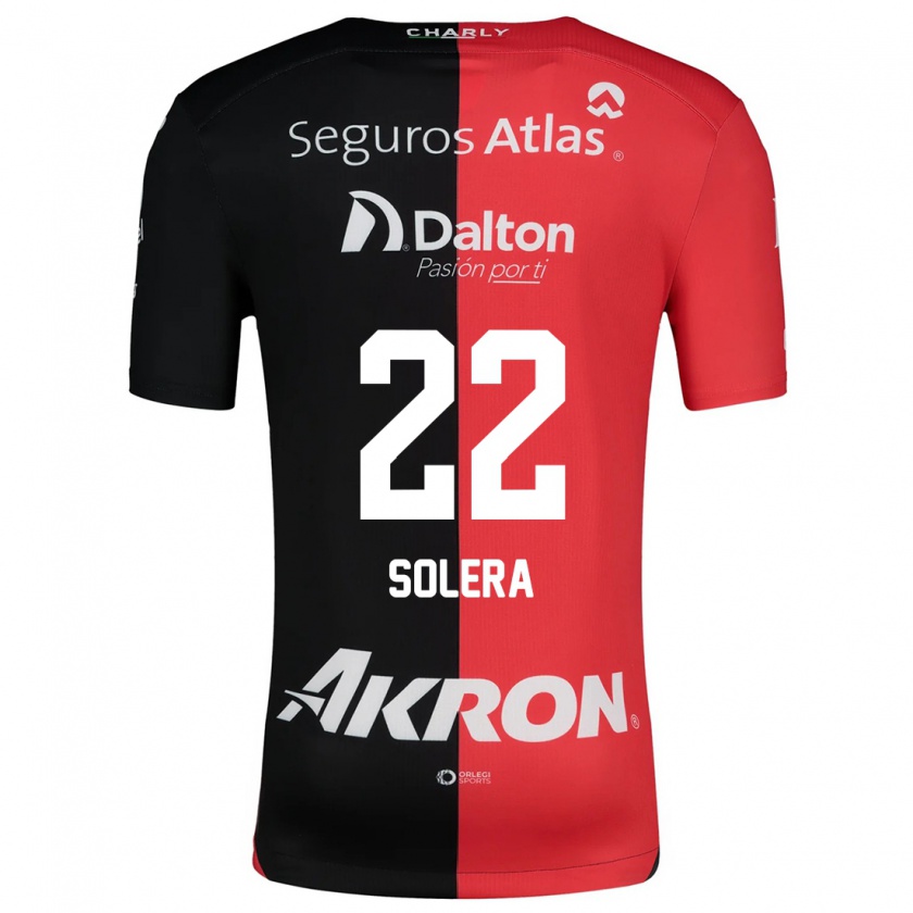 Kandiny Kinder Daniela Solera #22 Rot Schwarz Heimtrikot Trikot 2024/25 T-Shirt