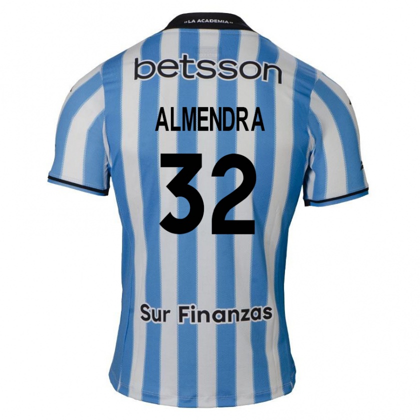 Kandiny Kinder Agustín Almendra #32 Blau Weiß Schwarz Heimtrikot Trikot 2024/25 T-Shirt