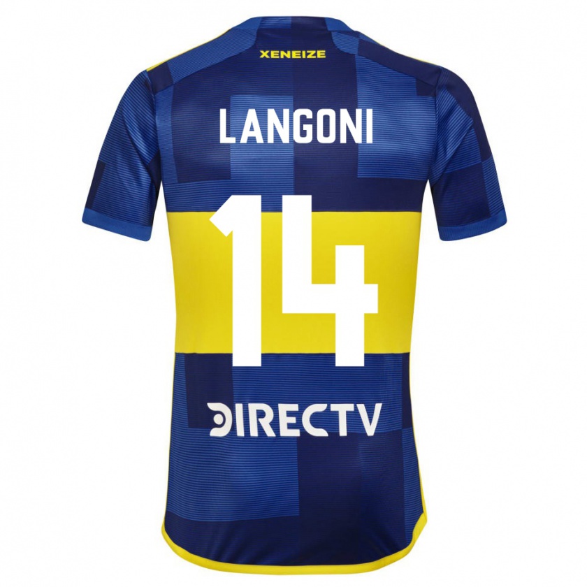 Kandiny Kinder Luca Langoni #14 Blau Gelb Heimtrikot Trikot 2024/25 T-Shirt