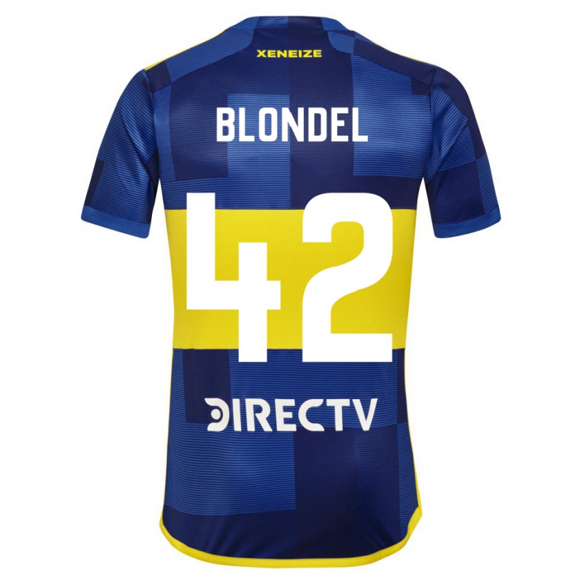 Kandiny Kinder Lucas Blondel #42 Blau Gelb Heimtrikot Trikot 2024/25 T-Shirt