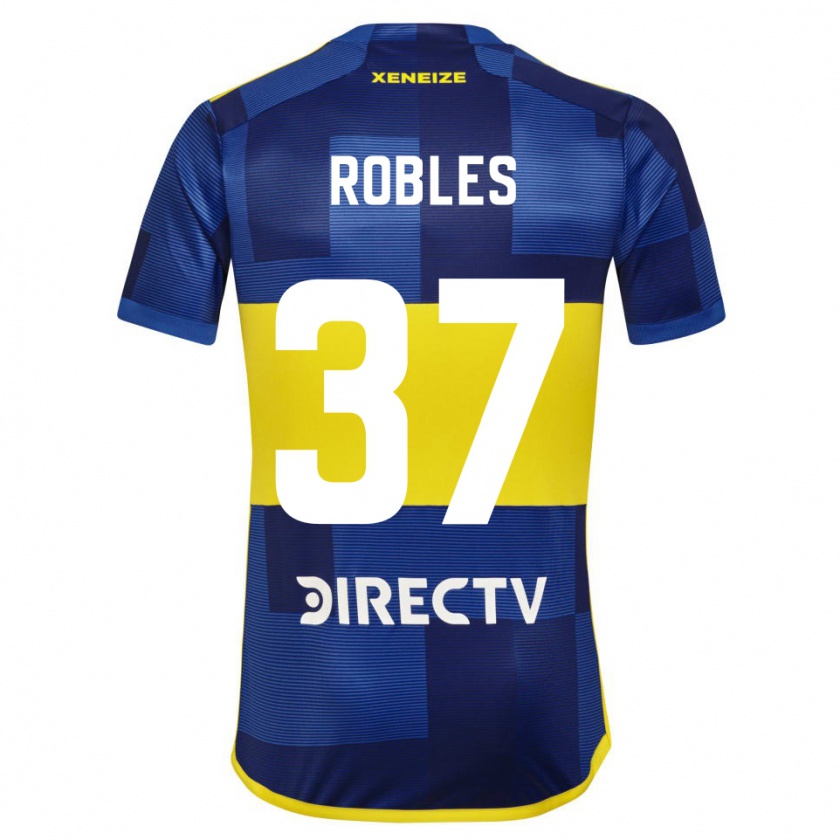 Kandiny Kinder Sebastián Díaz Robles #37 Blau Gelb Heimtrikot Trikot 2024/25 T-Shirt