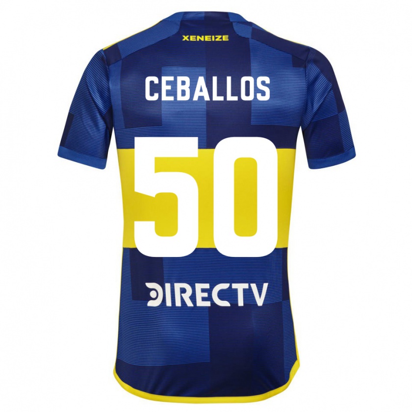 Kandiny Kinder Julián Ceballos #50 Blau Gelb Heimtrikot Trikot 2024/25 T-Shirt