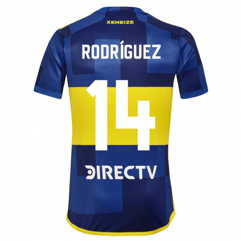 Kandiny Kinder Isaías Rodríguez #14 Blau Gelb Heimtrikot Trikot 2024/25 T-Shirt