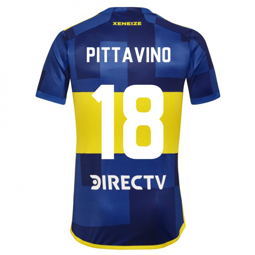 Kandiny Kinder Rodrigo Pittavino #18 Blau Gelb Heimtrikot Trikot 2024/25 T-Shirt