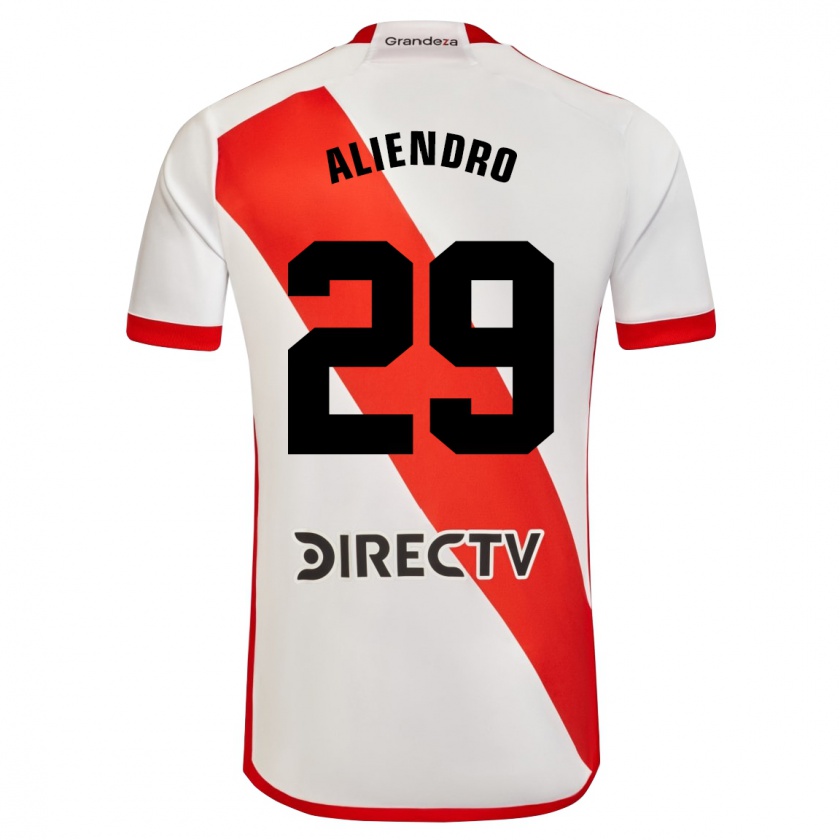 Kandiny Kinder Rodrigo Aliendro #29 Weiß Rot Heimtrikot Trikot 2024/25 T-Shirt