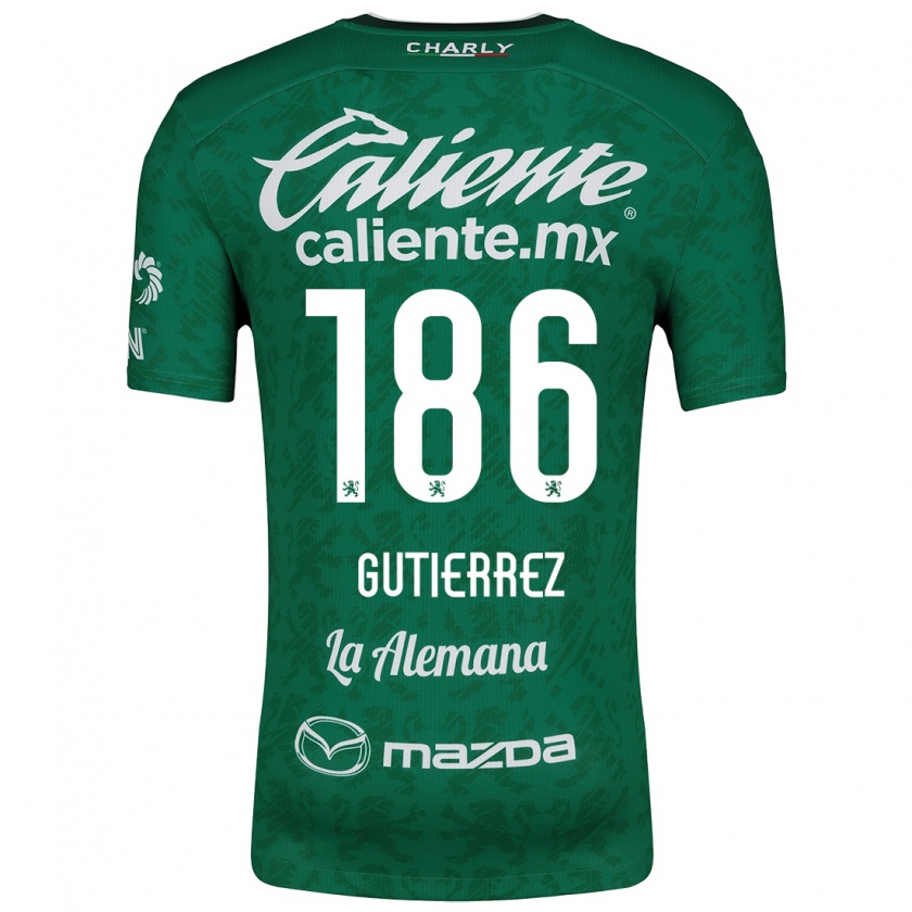 Kandiny Kinder Alan Gutiérrez #186 Grün Weiß Heimtrikot Trikot 2024/25 T-Shirt