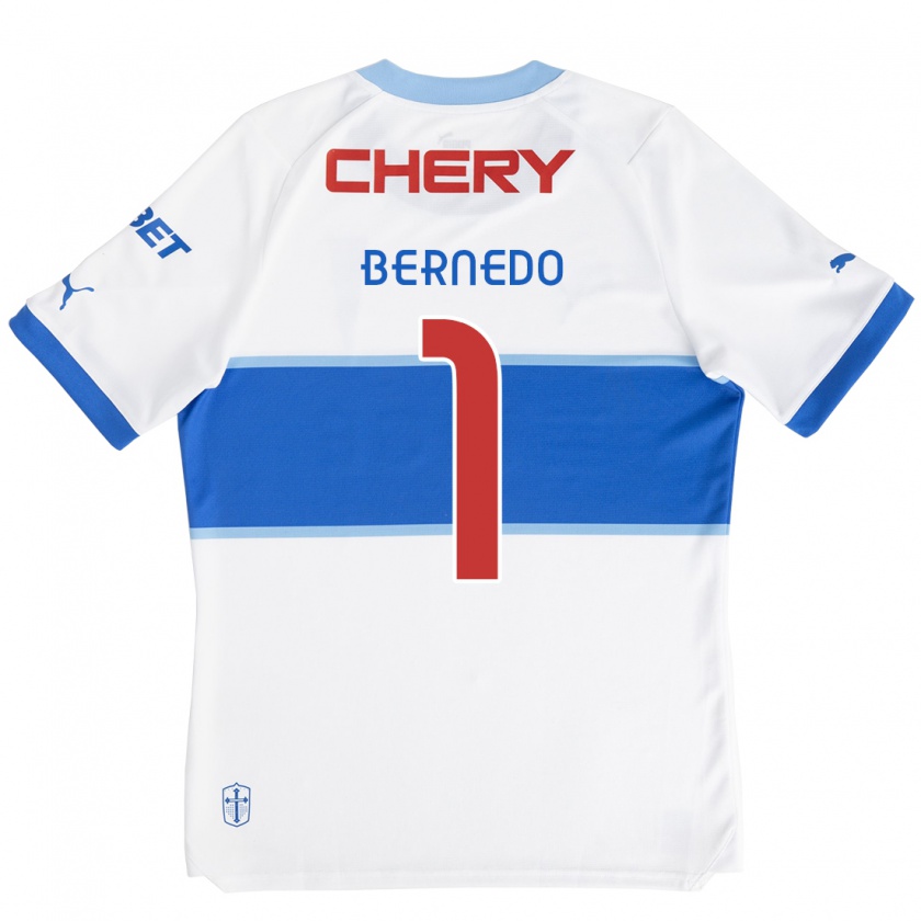 Kandiny Kinder Vicente Bernedo #1 Weiß Blau Heimtrikot Trikot 2024/25 T-Shirt