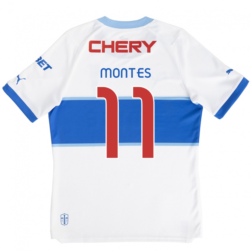 Kandiny Kinder Clemente Montes #11 Weiß Blau Heimtrikot Trikot 2024/25 T-Shirt