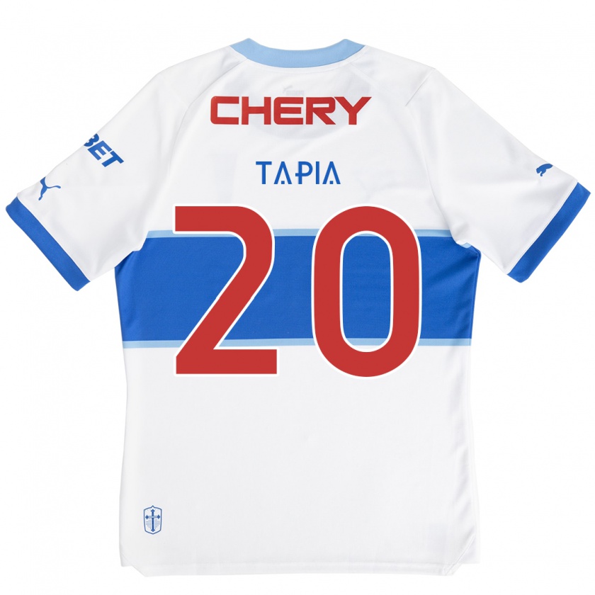 Kandiny Kinder Gonzalo Tapia #20 Weiß Blau Heimtrikot Trikot 2024/25 T-Shirt