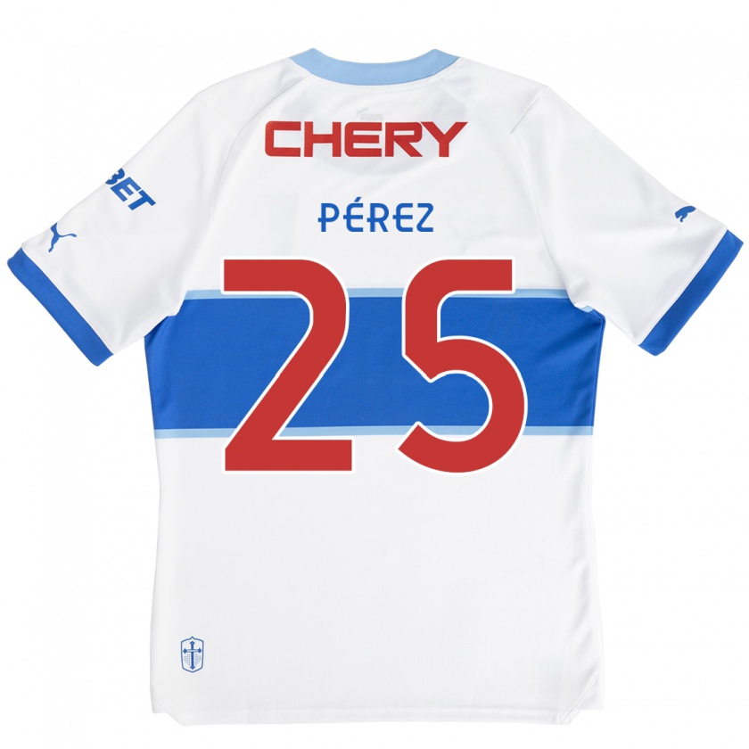 Kandiny Kinder Sebastián Pérez #25 Weiß Blau Heimtrikot Trikot 2024/25 T-Shirt