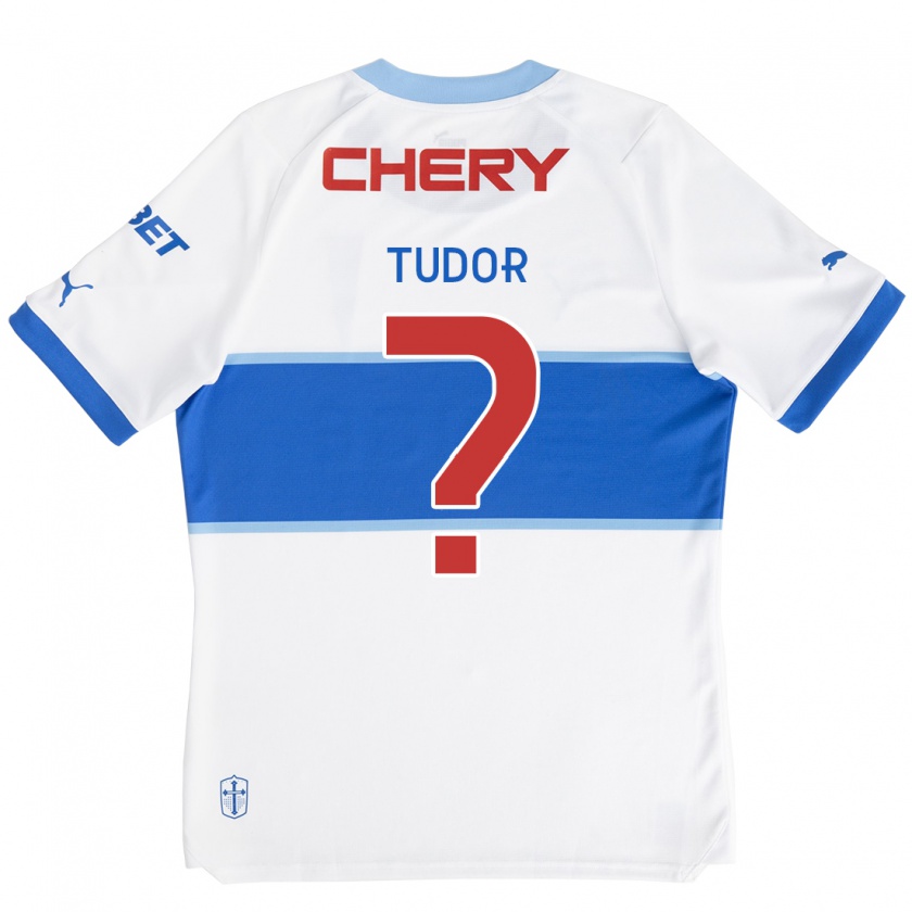 Kandiny Kinder Milan Tudor #0 Weiß Blau Heimtrikot Trikot 2024/25 T-Shirt