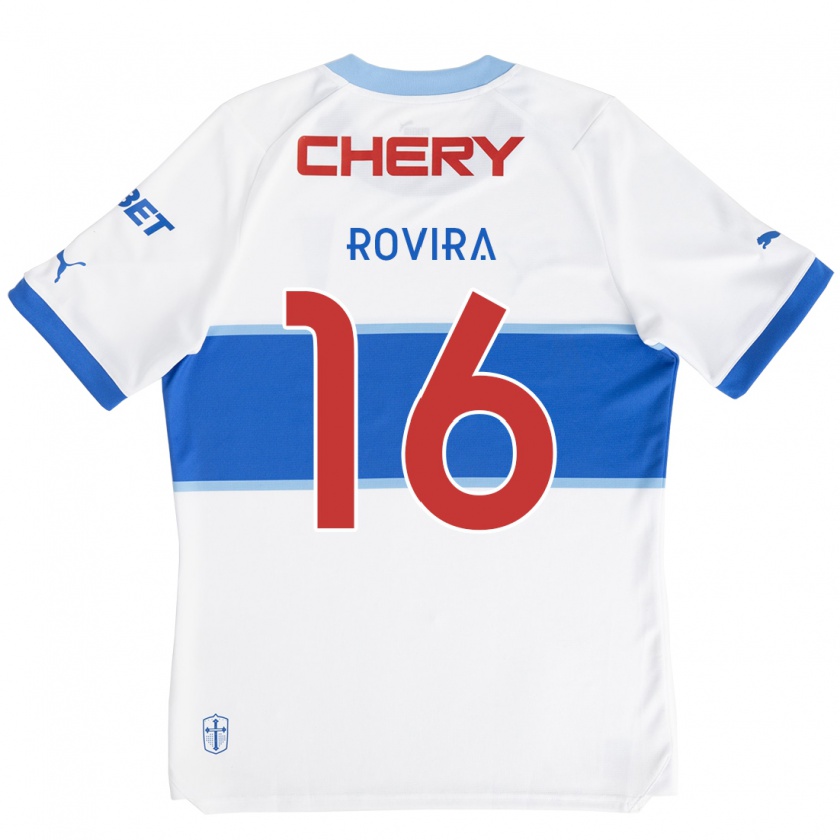 Kandiny Kinder Brayan Rovira #16 Weiß Blau Heimtrikot Trikot 2024/25 T-Shirt