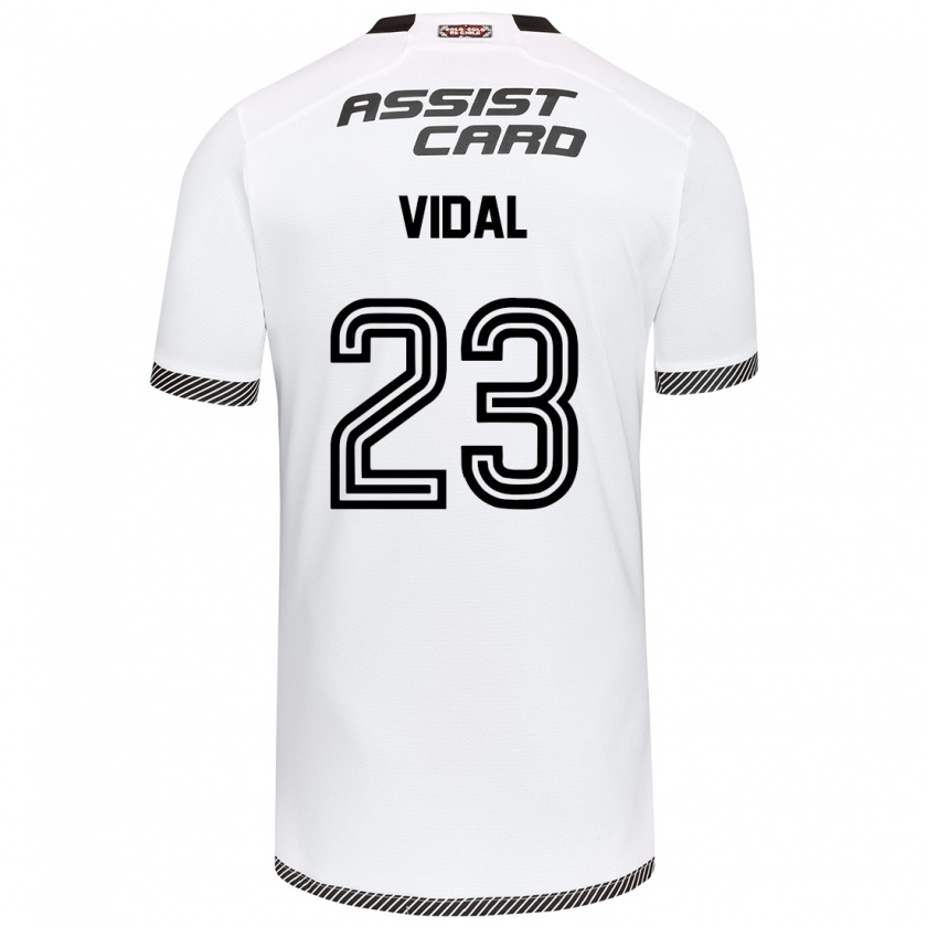 Kandiny Kinder Arturo Vidal #23 Weiß Schwarz Heimtrikot Trikot 2024/25 T-Shirt