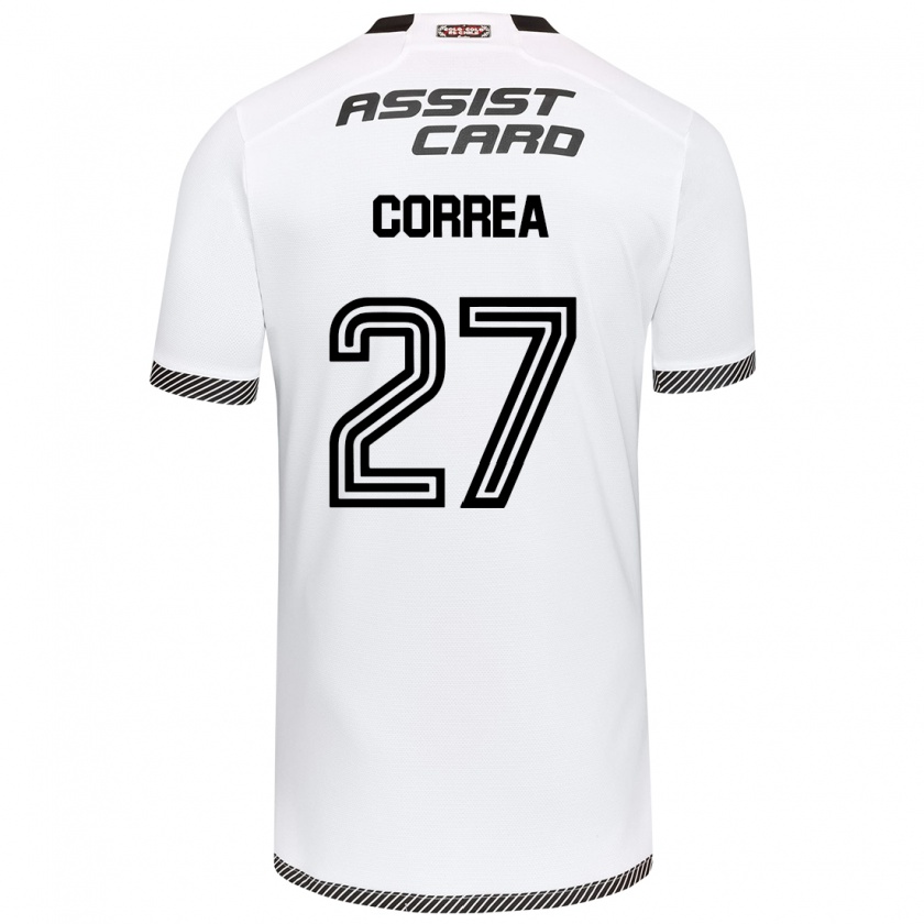 Kandiny Kinder Javier Correa #27 Weiß Schwarz Heimtrikot Trikot 2024/25 T-Shirt