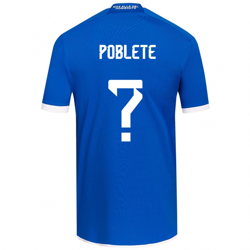 Kandiny Kinder José Poblete #0 Blau Weiss Heimtrikot Trikot 2024/25 T-Shirt