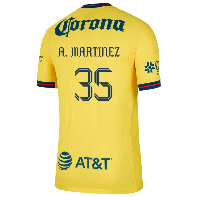 Kandiny Kinder Arturo Martínez #35 Gelb Blau Heimtrikot Trikot 2024/25 T-Shirt