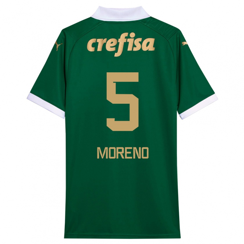 Kandiny Kinder Aníbal Moreno #5 Grün Weiß Heimtrikot Trikot 2024/25 T-Shirt