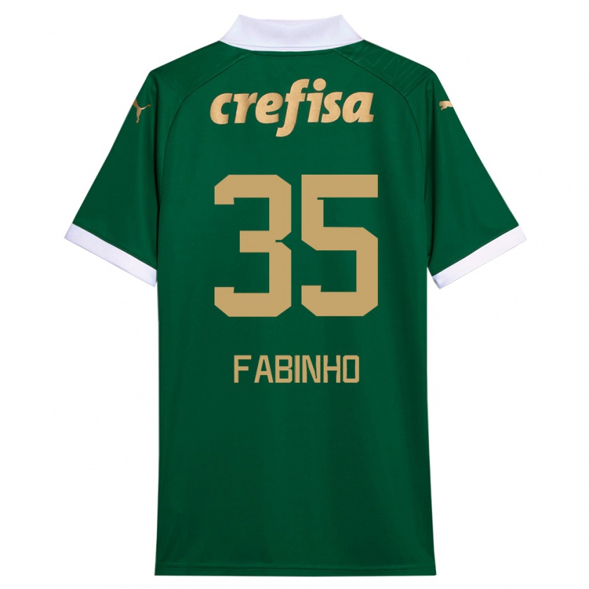 Kandiny Kinder Fabinho #35 Grün Weiß Heimtrikot Trikot 2024/25 T-Shirt