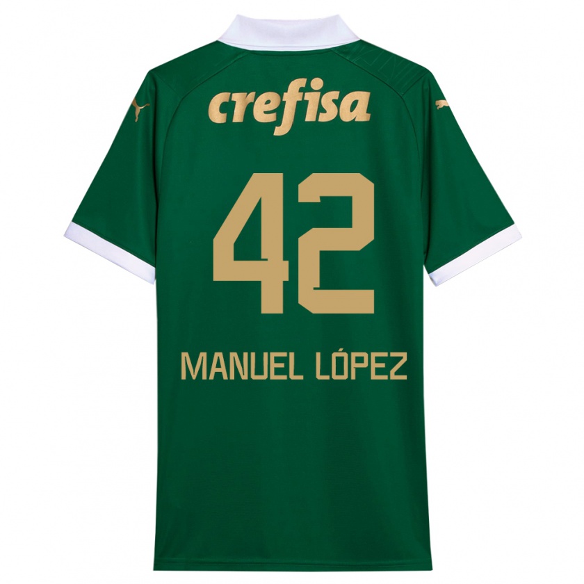 Kandiny Kinder José Manuel López #42 Grün Weiß Heimtrikot Trikot 2024/25 T-Shirt