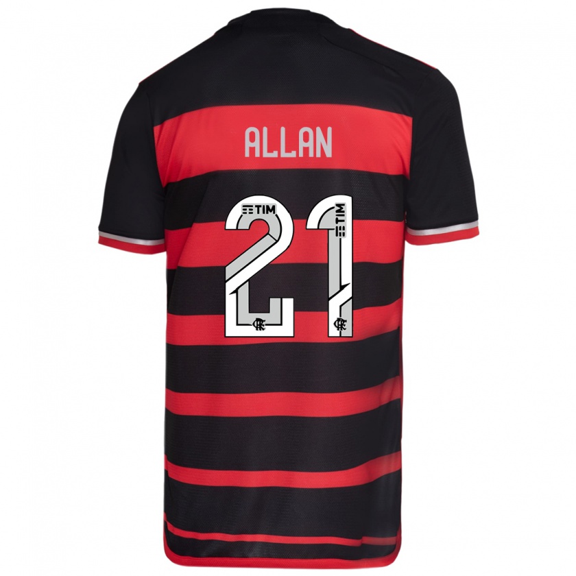 Kandiny Kinder Allan #21 Rot Schwarz Heimtrikot Trikot 2024/25 T-Shirt