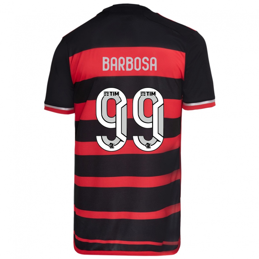 Kandiny Kinder Gabriel Barbosa #99 Rot Schwarz Heimtrikot Trikot 2024/25 T-Shirt