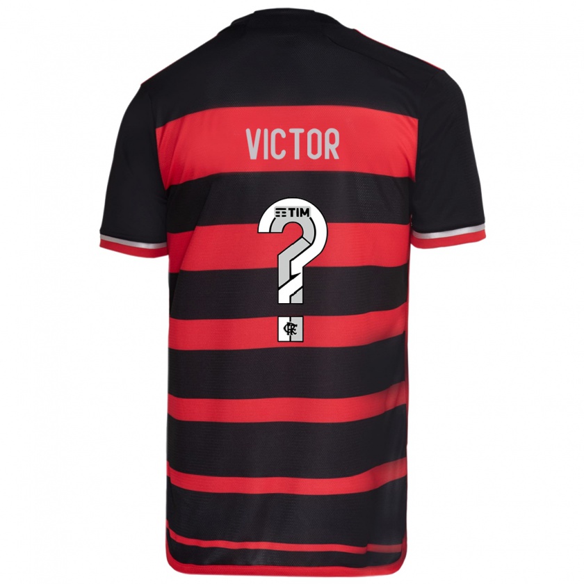 Kandiny Kinder João Victor #0 Rot Schwarz Heimtrikot Trikot 2024/25 T-Shirt