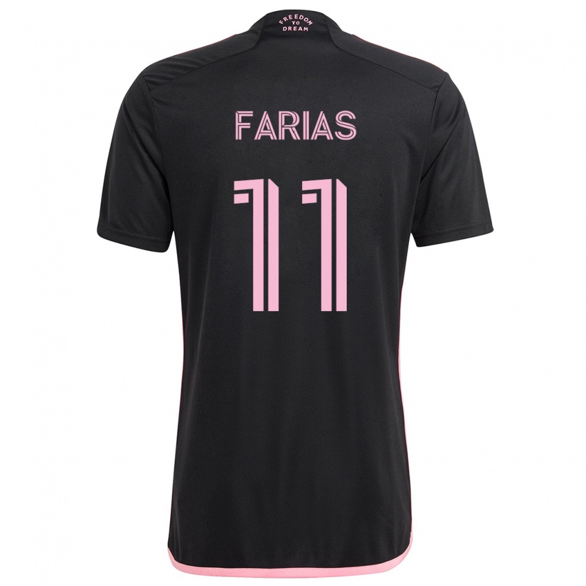 Kandiny Kinder Facundo Farías #11 Schwarz Auswärtstrikot Trikot 2024/25 T-Shirt