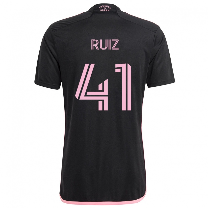 Kandiny Kinder David Ruíz #41 Schwarz Auswärtstrikot Trikot 2024/25 T-Shirt