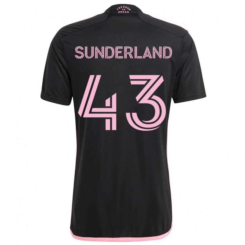 Kandiny Kinder Lawson Sunderland #43 Schwarz Auswärtstrikot Trikot 2024/25 T-Shirt