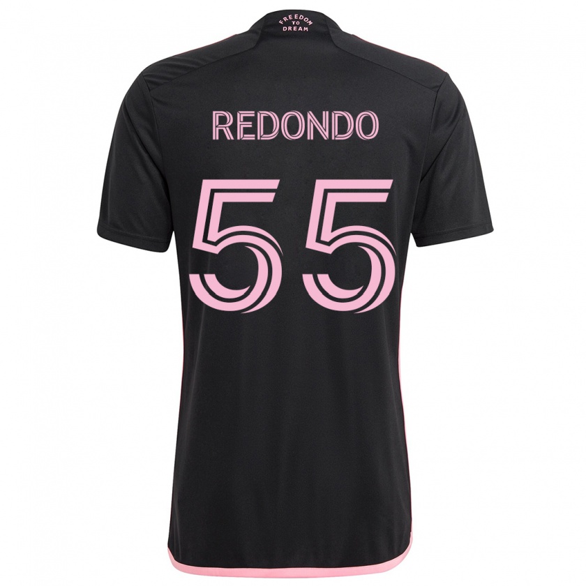 Kandiny Kinder Federico Redondo #55 Schwarz Auswärtstrikot Trikot 2024/25 T-Shirt