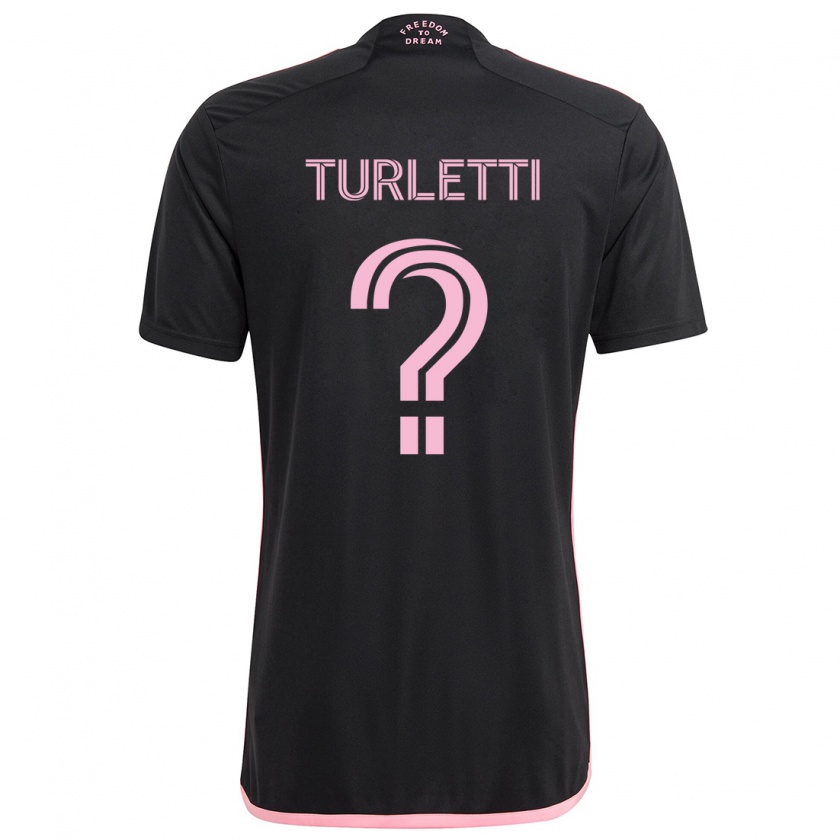 Kandiny Kinder Mateo Turletti #0 Schwarz Auswärtstrikot Trikot 2024/25 T-Shirt